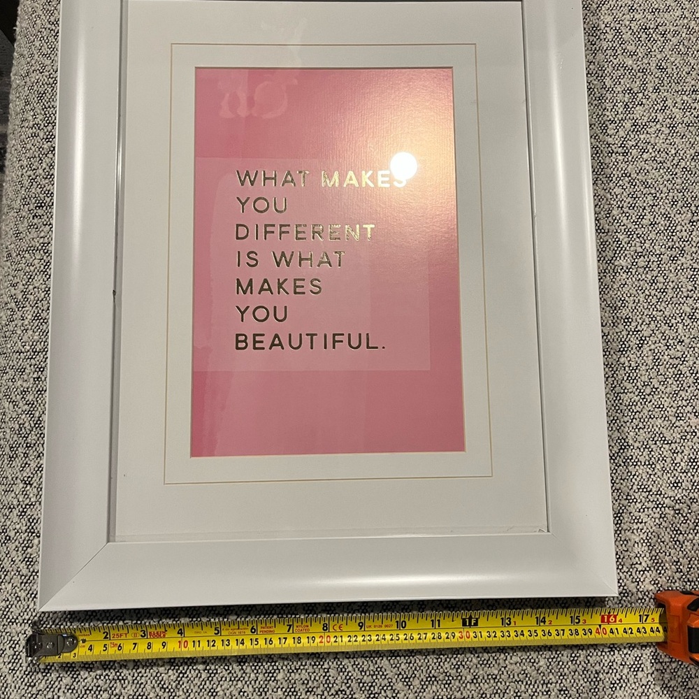 Pink and White Framed Inspirational Wall Art